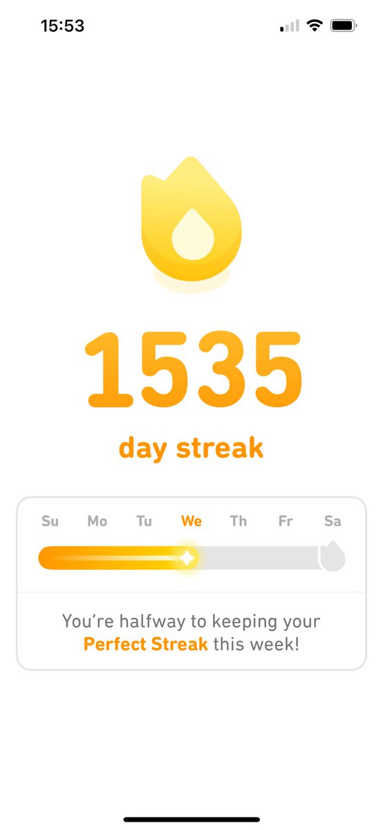 I’m finally ending my duolingo streak after over four years and I couldn’t be more thankful 😂😭 (I was gonna end it last night but 1535 is a nicer number)