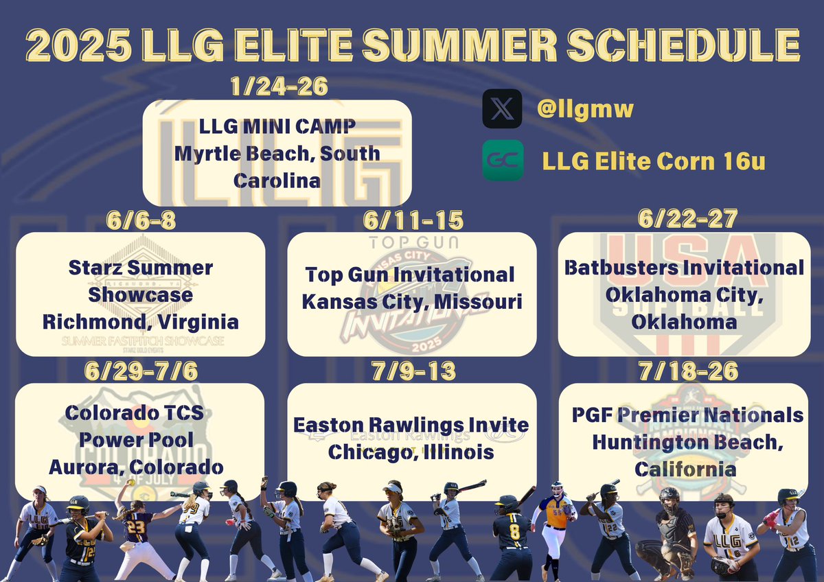 🎊 Happy New Year! 🎊
LLG ELITE 2025 Summer Schedule Drop! So excited for the year ahead! 
#getstruck #lightsout #lightitup #ILEAP 
<a href="/Org_LLG/">Lady Lightning Gold Org Account</a> <a href="/LLG_MW/">LLGElite2024</a> <a href="/em_sapp/">emily sappington</a>
