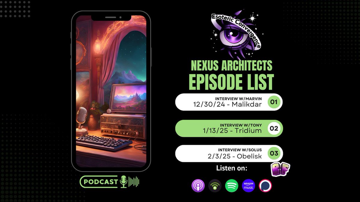 Introducing Nexus Architects!
Each episode features exclusive interviews with talented creators who bring their unique realms to life. 
Are you a worldbuilder? Contact us to have your fantasy world featured on a *Esoteric Convergence Podcast*!  

#FantasyWorldbuilding #TTRPG