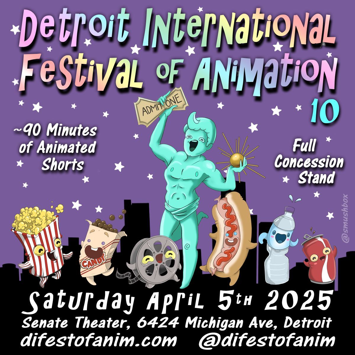 dvsdetroitevent's tweet photo. UPCOMING EVENTS!

🎞️ Detroit Intl Festival of Animation 10 @difestofanim
🗓️ Sat Apr 05 2025
📍  Senate Theater, #Detroit
🔗 https://t.co/fdvbPICoGu

CALL FOR ANIMATIONS NOW OPEN!

#detroit #filmfestival #animation #shortfilm #indiefilm #event #callforfilm #callforanimation https://t.co/uLIBy0x2g0