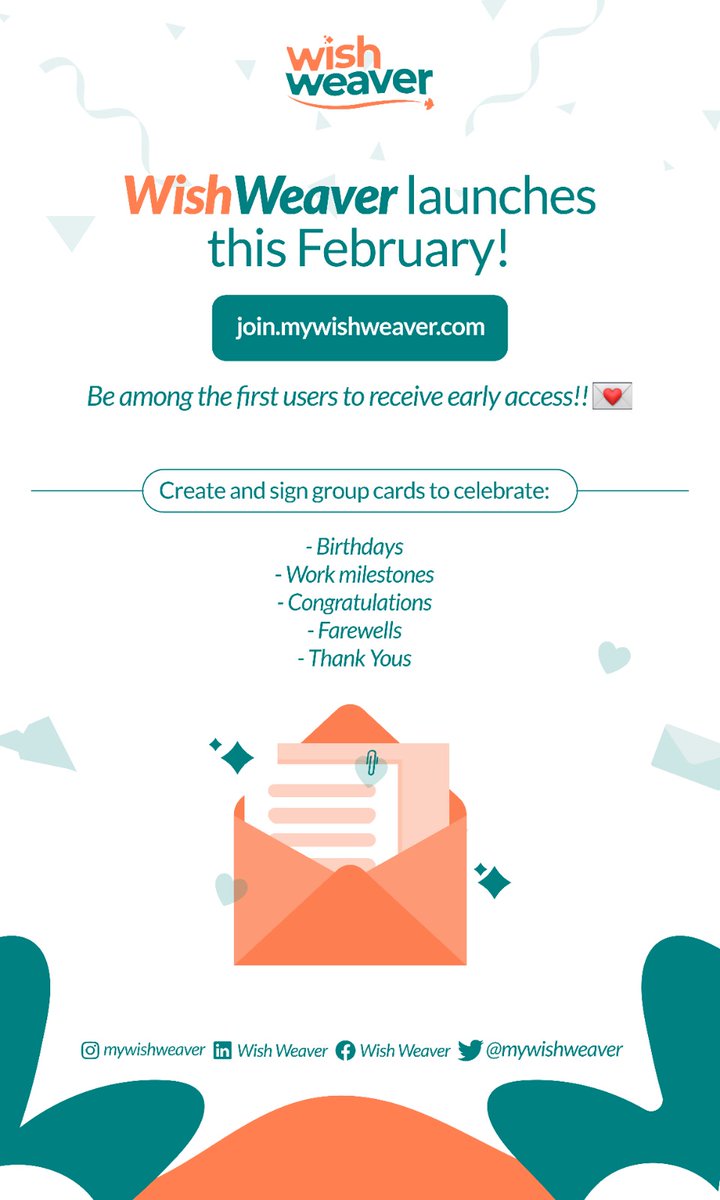 mywishweaver's tweet photo. We are thrilled to unveil WishWeaver, a platform where you can create and sign beautiful group cards for any occasion including Cash Gift! 💌 🕊️ 

Join the waitlist today and be one of the first to experience WishWeaver in February! 🤩

👉 Sign up here: https://t.co/nrFpxJvNTU https://t.co/WUHRGv6BHj