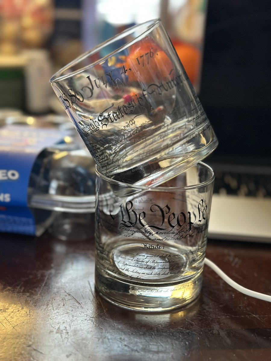 TheDanaNJ's tweet photo. It’s New Years Day. Which glass shall I drink from on this first day of 2025?

#TheDeclarationofIndependence was the promise; #TheConstitution was the fulfillment.

🇺🇸 https://t.co/KwTolW7OfT