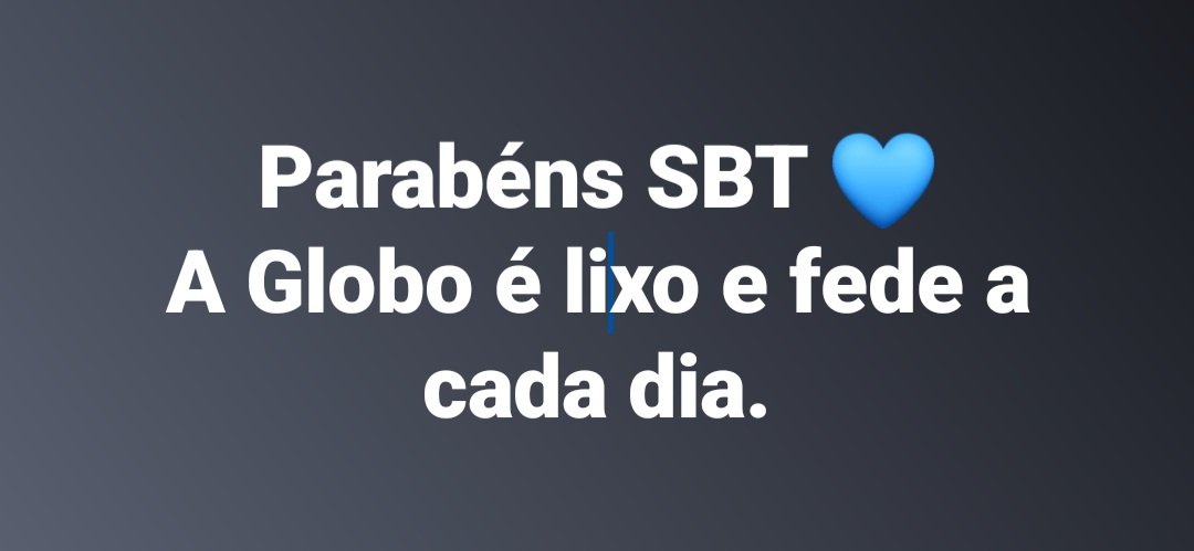 PatriaamadaOF's tweet photo. Parabéns SBT GloboLixo, sempre!
► https://t.co/SOTZQyVd18
Parabéns SBT https://t.co/hCEoNPmSWj
