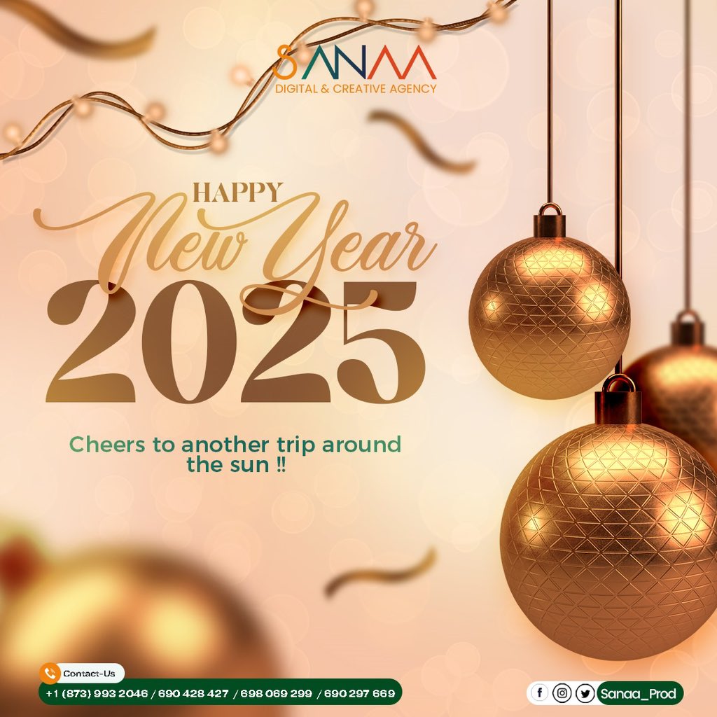 SanaaProd's tweet photo. Cheers to 2025! Une année pour briller, créer et innover ensemble.

#HappyNewYear2025 https://t.co/6glbHcQWiH