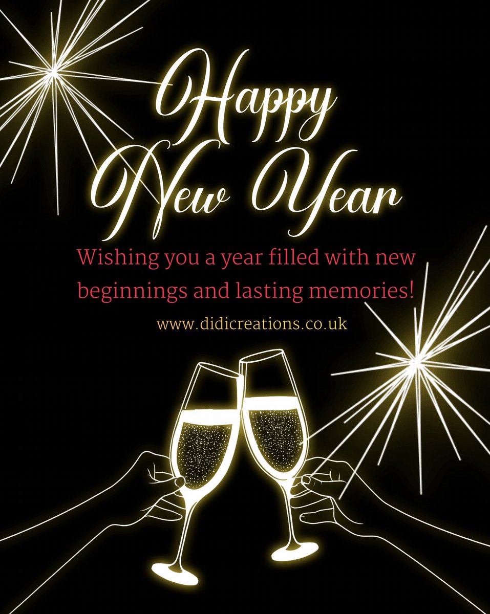 didicreations's tweet photo. Happy New Year!

Wishing you a year filled with new beginnings and lasting memories! 🥂

DIDI Creations. https://t.co/7vX2L8Aatb