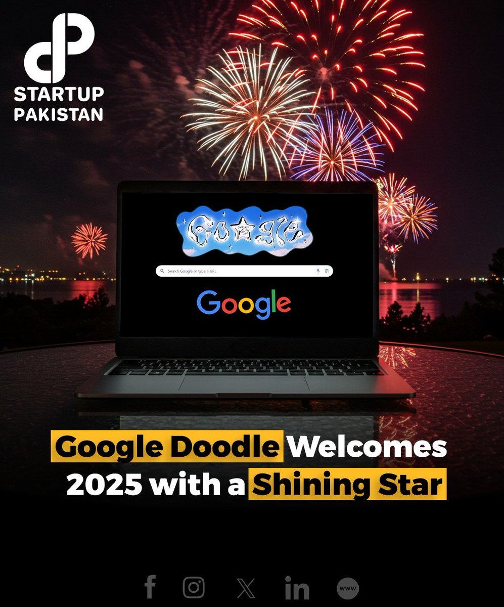 PakStartup's tweet photo. Google’s Doodle for New Year 2025 featured a stunning celestial theme with a glowing star replacing the "O" in the logo.
#GoogleDoodle #NewYear2025 #HappyNewYear #CelestialTheme https://t.co/dMbsED889x