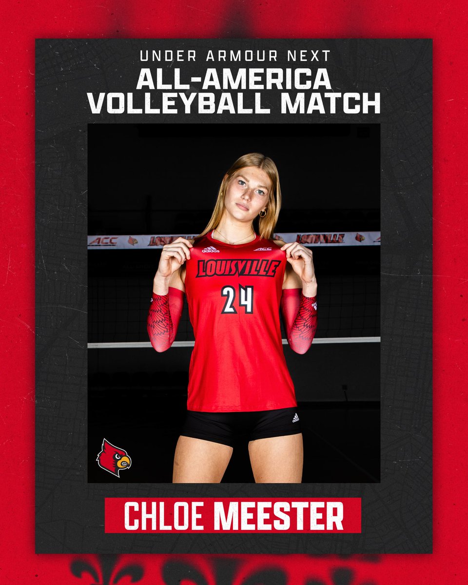 Louisville Volleyball (@louisvillevb) on Twitter photo Ready to show out on the big stage.
Incoming Cardinal <a href="/chloe_meester/">Chloe Meester</a> will compete for Team Unstoppable at the Under Armour Next All-America Volleyball Match today at 4:30 p.m. ET on ESPN+ 📺
#GoCards Ready to show out on the big stage.
Incoming Cardinal <a href="/chloe_meester/">Chloe Meester</a> will compete for Team Unstoppable at the Under Armour Next All-America Volleyball Match today at 4:30 p.m. ET on ESPN+ 📺
#GoCards