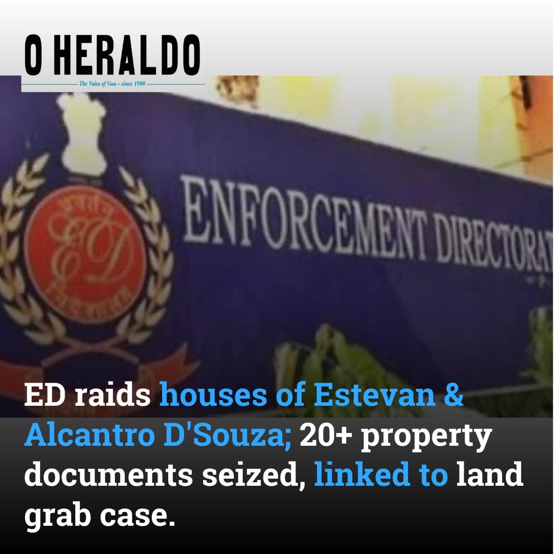 oheraldogoa's tweet photo. The raids at Goa Velha & Mapusa targeted close associates of alleged land grab mastermind Mohammed Sohail. Investigation continues.
#GoaLandGrab #CrimeInvestigation #JusticeForGoa https://t.co/r9AZx2HHHx