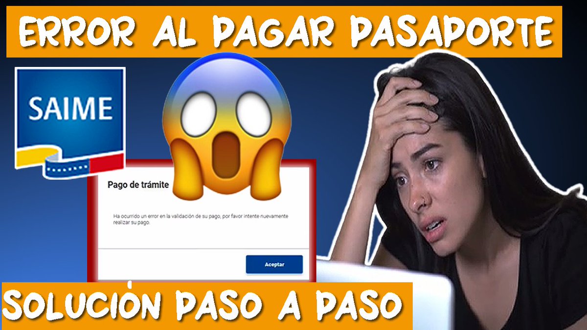 AnimedyTutorial's tweet image. ¿Problemas para pagar tu Pasaporte? Mira este video
👉youtu.be/oh_U1jNqX9Y
#pasaportevenezolano #saime #pasaporte #Venezuela
