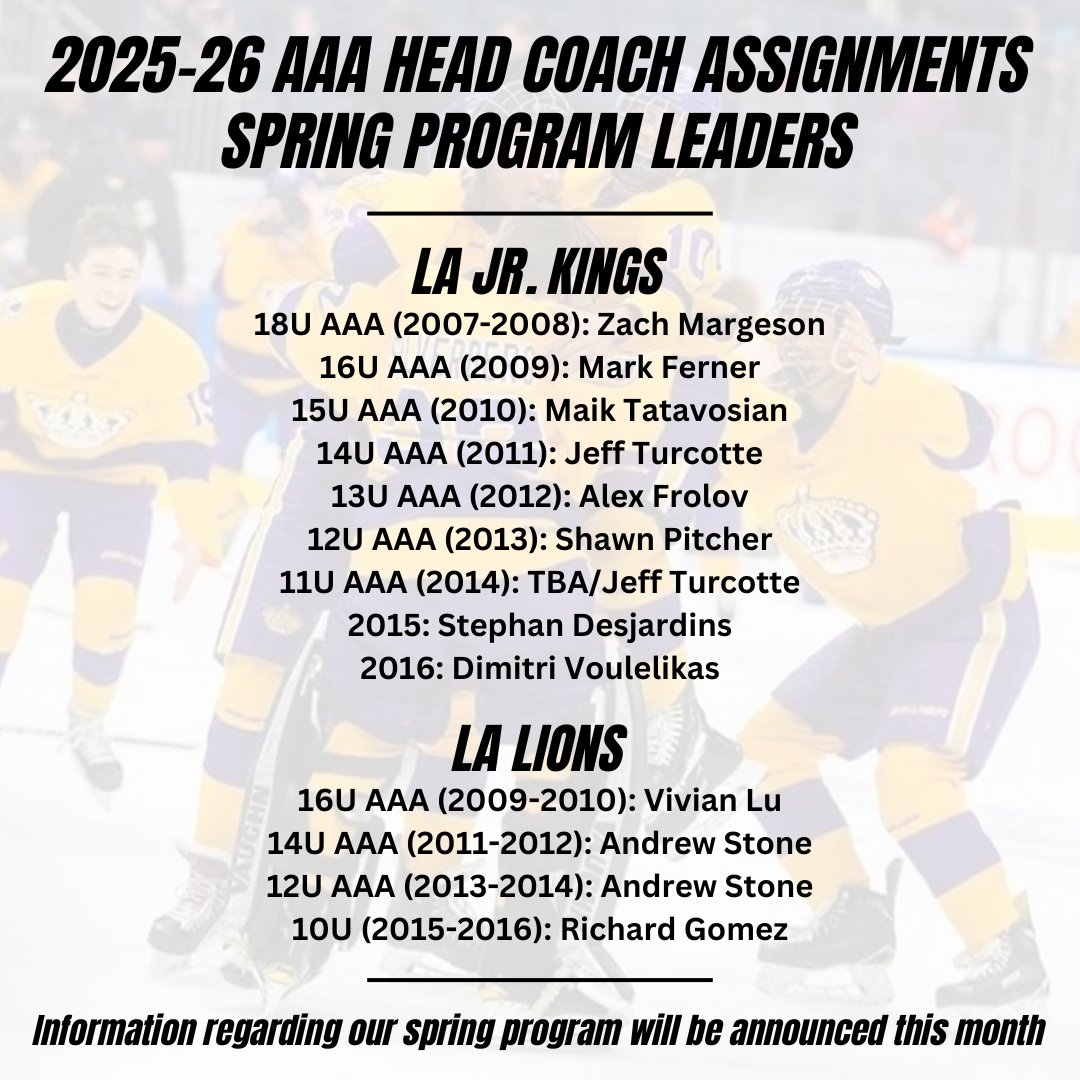 🚨 ANNOUNCEMENT 🚨 We're excited to introduce our 2025-26 AAA head coaches &amp; 2025 spring program leaders! More information regarding our spring program will be announced this month! 😎