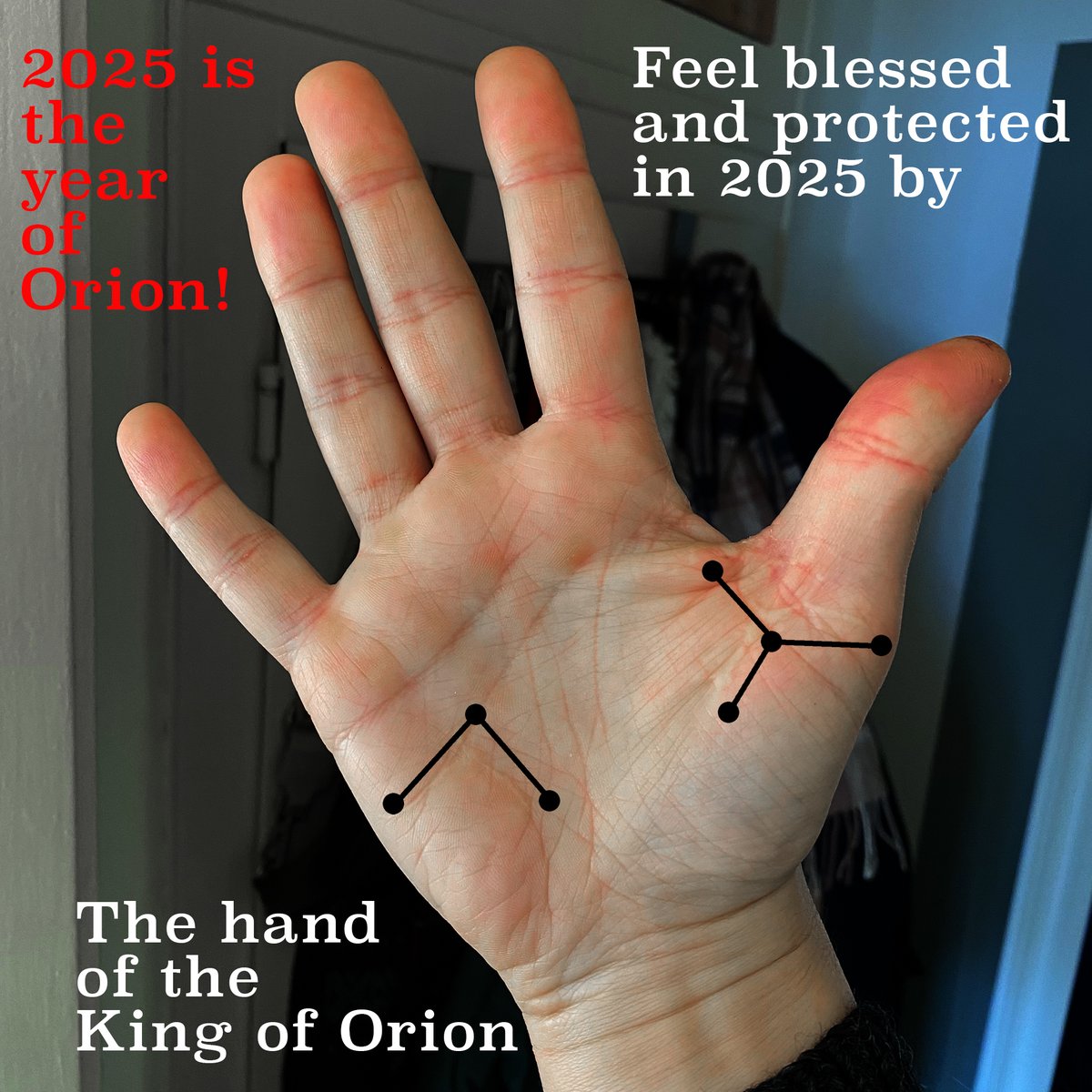 2025 is the year of Orion! Feel blessed and protected in 2025 by The Hand of the King of Orion! ☘️ The Prophetism of the King on its 24th level will lead you into a new and better age and life. 💥