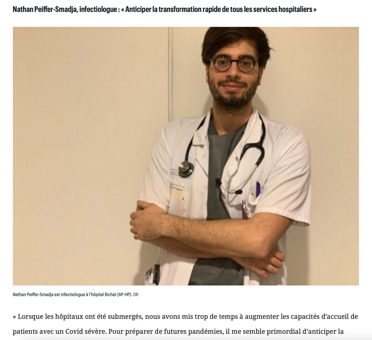 Nathan Peiffer-Smadja (@nathanpsmad) on Twitter photo 🦠Merci à <a href="/nicolasberrod/">Nicolas Berrod</a> de m'avoir donné la parole dans ce bel article qui me semble utile pour réfléchir à ce qu'on peut faire dès maintenant pour les prochaines pandémies
Très bonne année à toutes et tous !
leparisien.fr/societe/sante/… 🦠Merci à <a href="/nicolasberrod/">Nicolas Berrod</a> de m'avoir donné la parole dans ce bel article qui me semble utile pour réfléchir à ce qu'on peut faire dès maintenant pour les prochaines pandémies
Très bonne année à toutes et tous !
leparisien.fr/societe/sante/…
