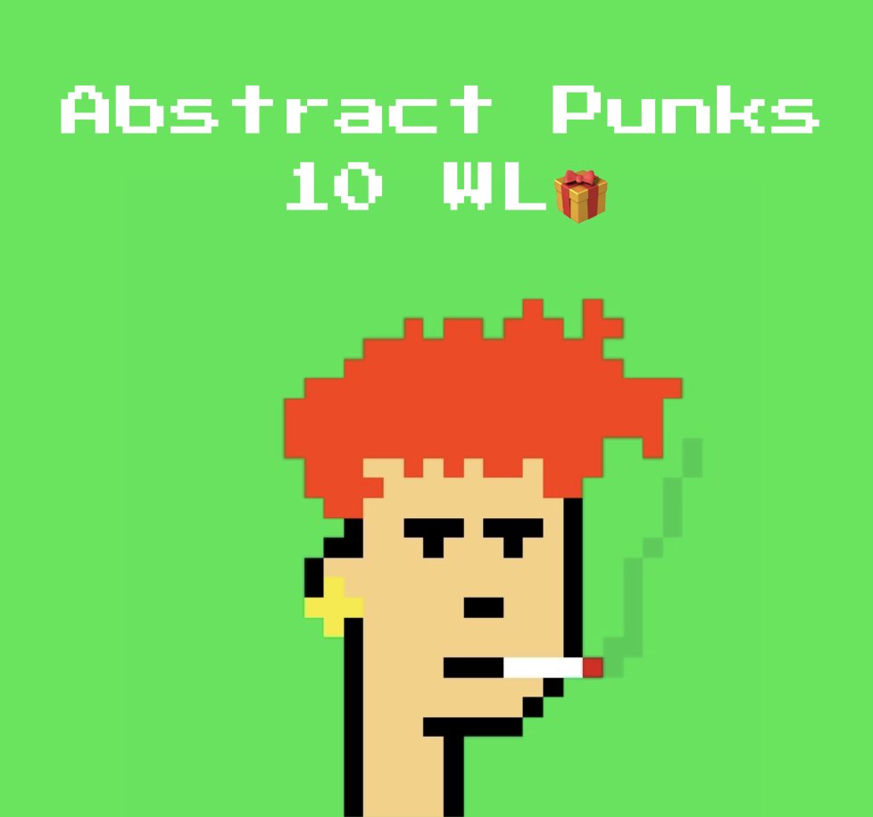 Cette collection est une évidence !

10 000 Punks sur Abstract.

Sortie dans quelques jours au mainnet.

Ça pourrait se revendre une petite fortune 🤑

🎁 10 WL à gagner

✅ Like
✅ Repost
✅ Suis <a href="/sebmauclair/">Seb Mauclair</a> et <a href="/abstractpunks1/">Abstract Punks</a>
✅ Commente avec ton adresse de wallet

⏳ 24H