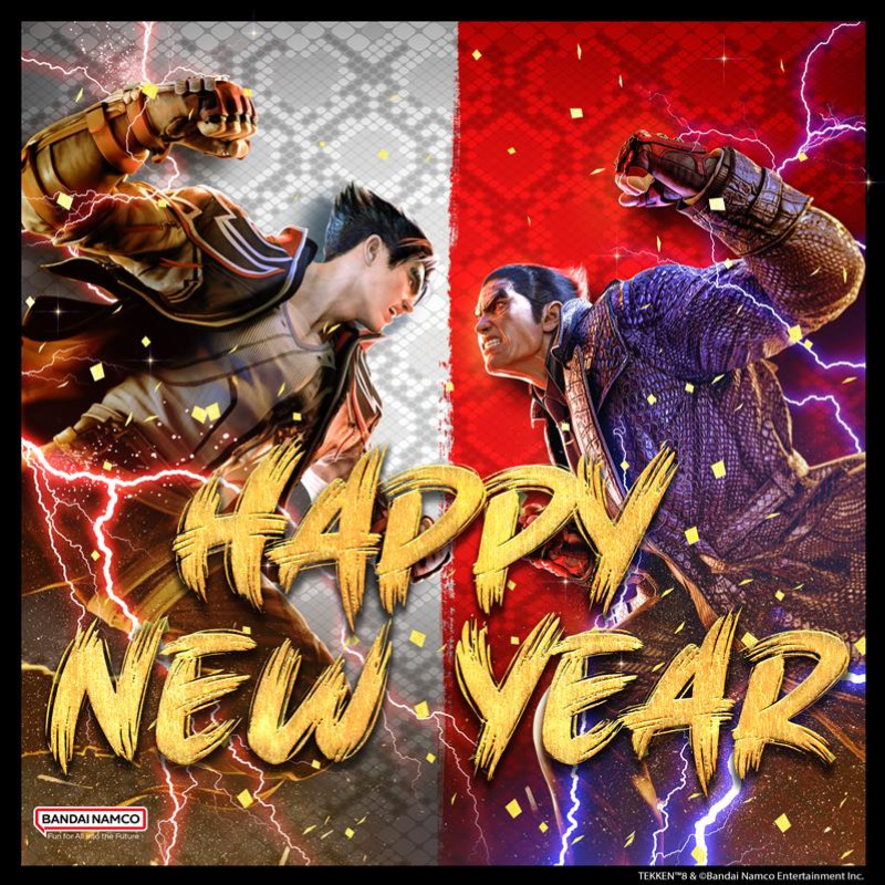 The TEKKEN Team wishes you a Happy New Year  🎉✨

Get your fighting spirit in shape for Season 2 - and more - of #TEKKEN8 in 2025!
We're immensely grateful of your support or #TEKKEN.

Thank you and welcome to 2025, Fighters 👊