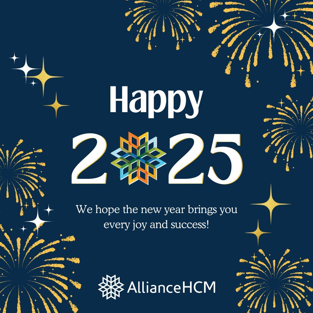🎊 Thank you to each of our employees and clients for being a part of the growing AllianceHCM family. We're excited about 2025 and hope you have a safe and joyful start to the new year!
