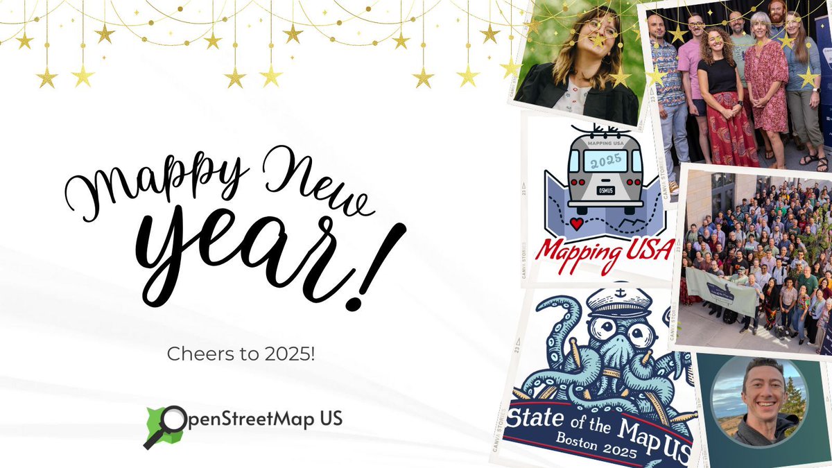 🪩 Mappy New Year from the OpenStreetMap US team! 

🙏 Thanks for making 2024 a great year!

🫶 Help us thrive in 2025 by becoming a member today!🔗 buff.ly/3tRMqGw