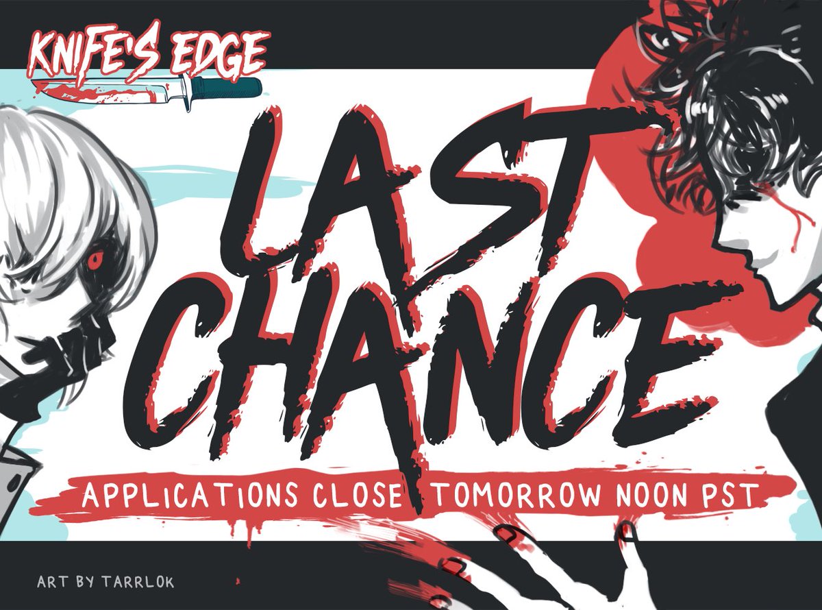 knifesedgezine's tweet photo. Final call ‼️ Apps close tomorrow‼️#shuake #zine https://t.co/PlONk6304m