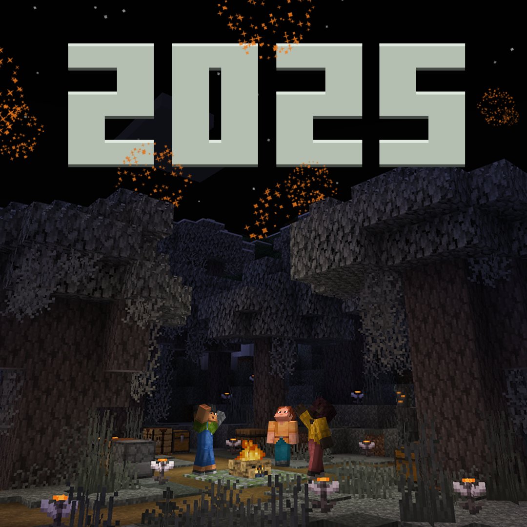 MinecraftES's tweet photo. ¡Deseándoles a todos un maravilloso Año Nuevo desde el Overworld! https://t.co/o4NcTYM1h8
