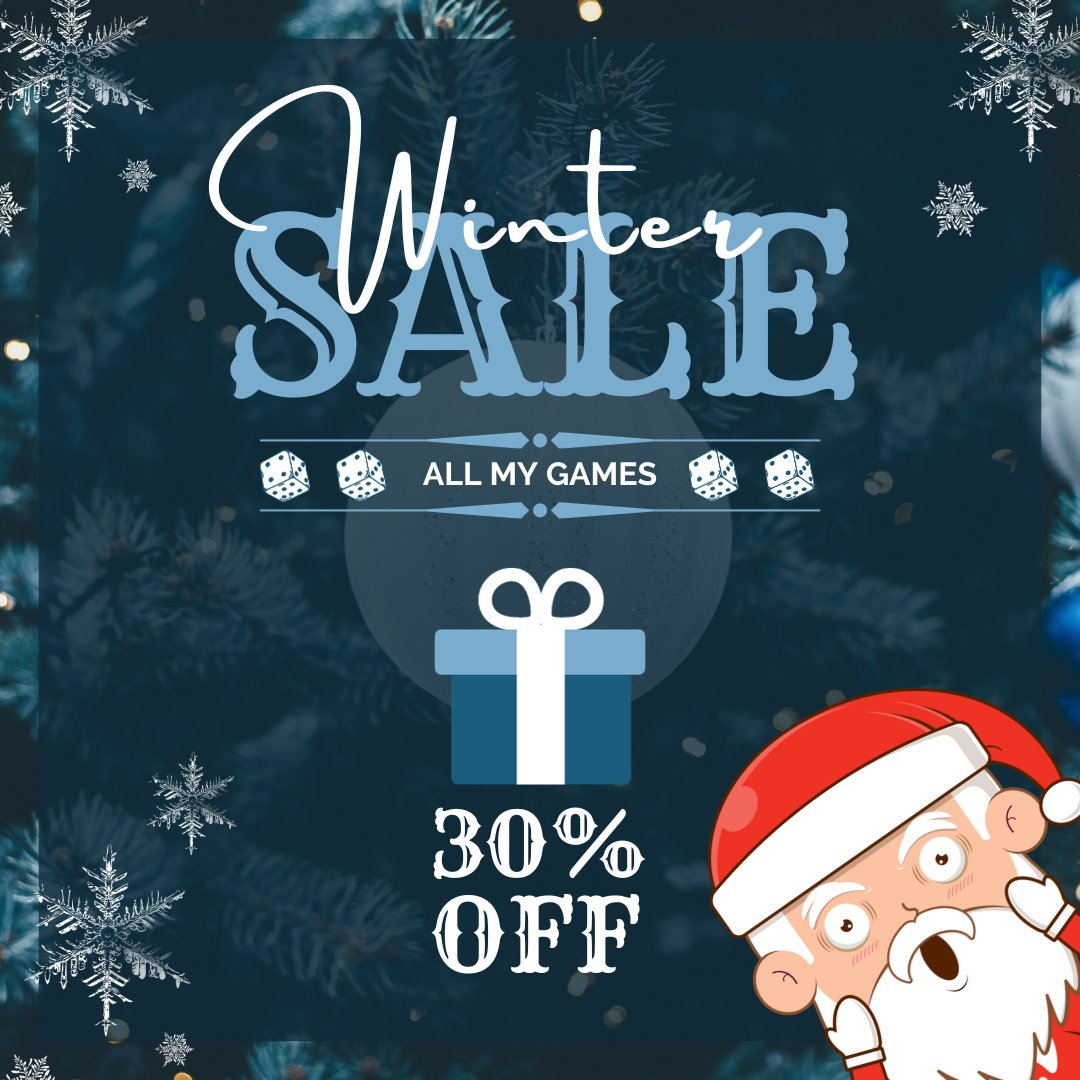 Happy New Year, peeps! 🎉

Just a heads-up: Itch is running a platform-wide Winter Sale, and tons of creators (myself included) have their games discounted!

Only one day left! It’s a great way to kick off the year—supporting indie creators and snagging some awesome new games!