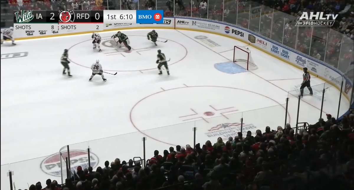 ByScottPowers's tweet photo. This was an interesting goaltending moment in the Rockford IceHogs-Iowa Wild game last night. https://t.co/ZdwwVJ6Wmv