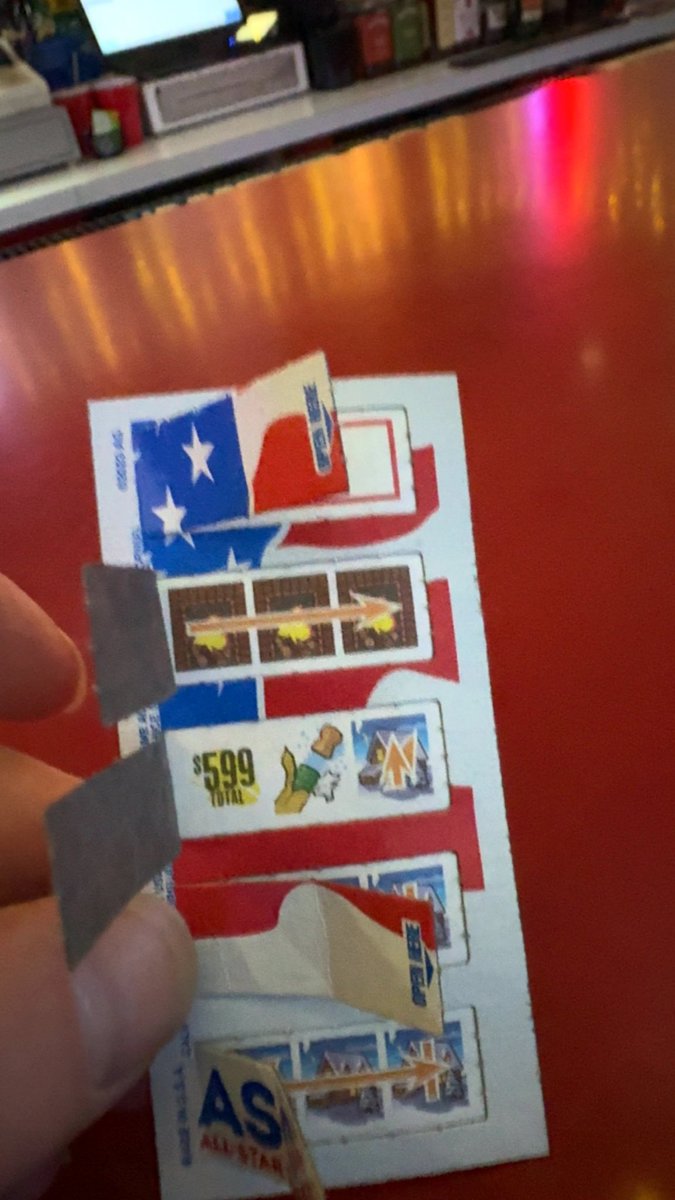 said fuck it and bought $20 in pulltabs last night and won the top prize 😂😂 $599 from a $1 tab and i also hit one for $25