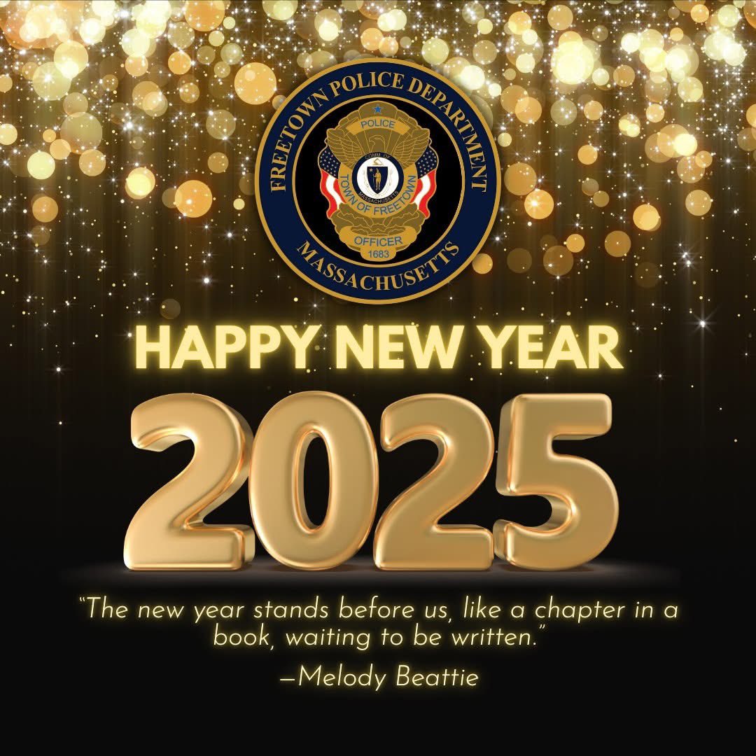 FreetownPD's tweet image. 🎉 Happy New Year! 🎉
From all of us at Freetown PD, wishing you a safe, healthy, and prosperous 2025.
