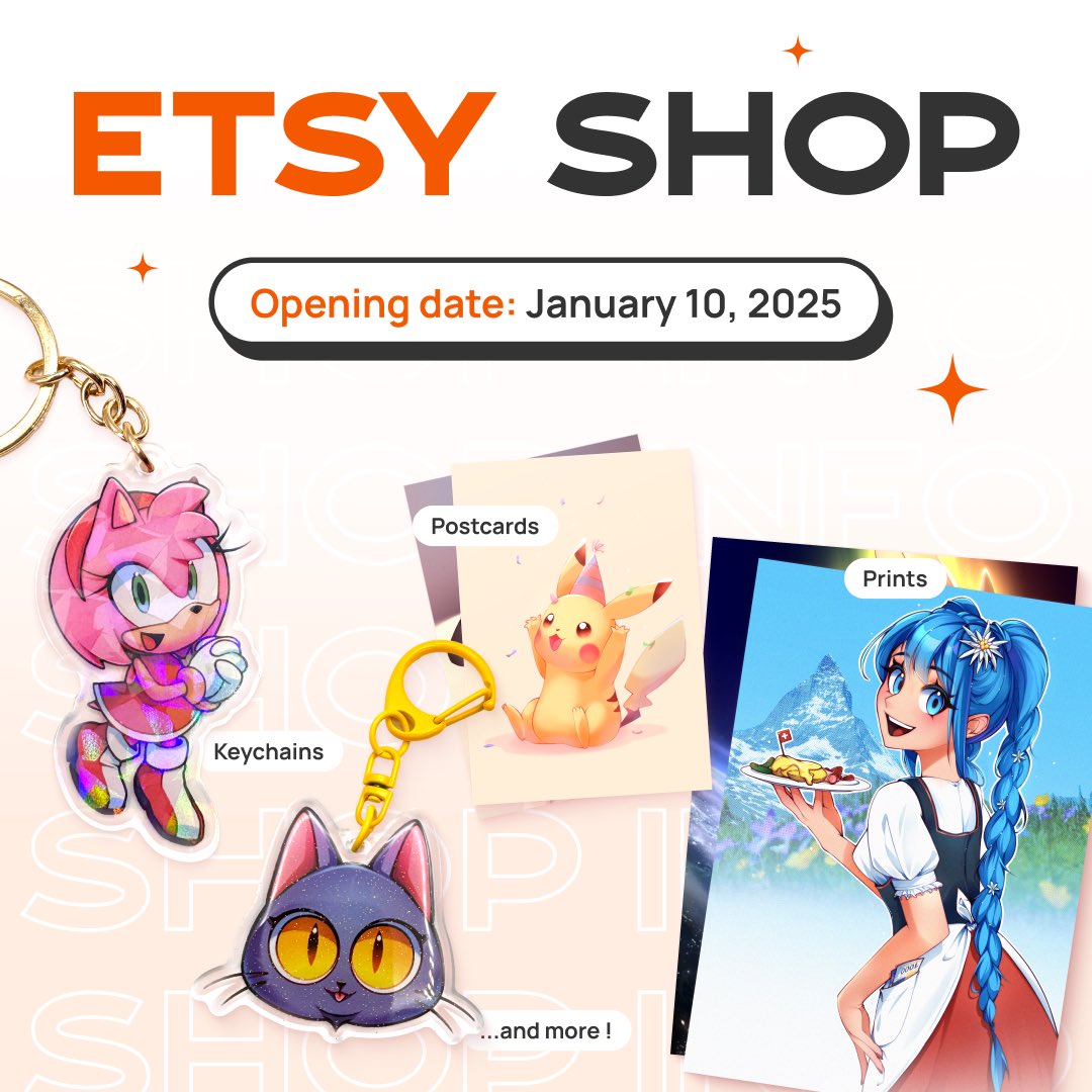 RitaDrawings's tweet photo. 📣 SHOP ANNOUNCEMENT 📣
I’m super proud to announce that I’ll be opening my very first shop this month ! 🥹🩷

🗓️ January 10, 2025

Few surprises are coming soon for the grand opening so stay tuned 👀✨ https://t.co/LpCHoG3CIM