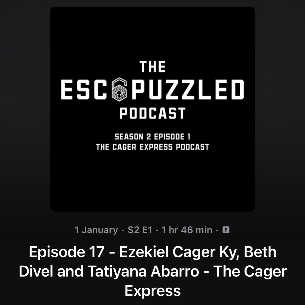 Our latest episode is LIVE - Joining us are Ezekiel Cager Ky, Beth Divel and Tatiyana Abarro of The Cager Express podcast!

Tune in to hear us talk all things podcasts, favourite escape games, dream guests and so much more…

open.spotify.com/episode/2fOtJm…