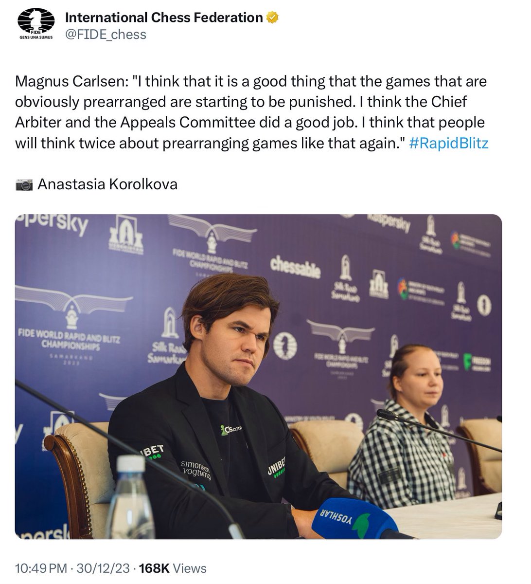 JohnyBravo183's tweet image. This is what Magnus had said about the Nepo-Dubov incident last year. 

Oh the irony 😭😭