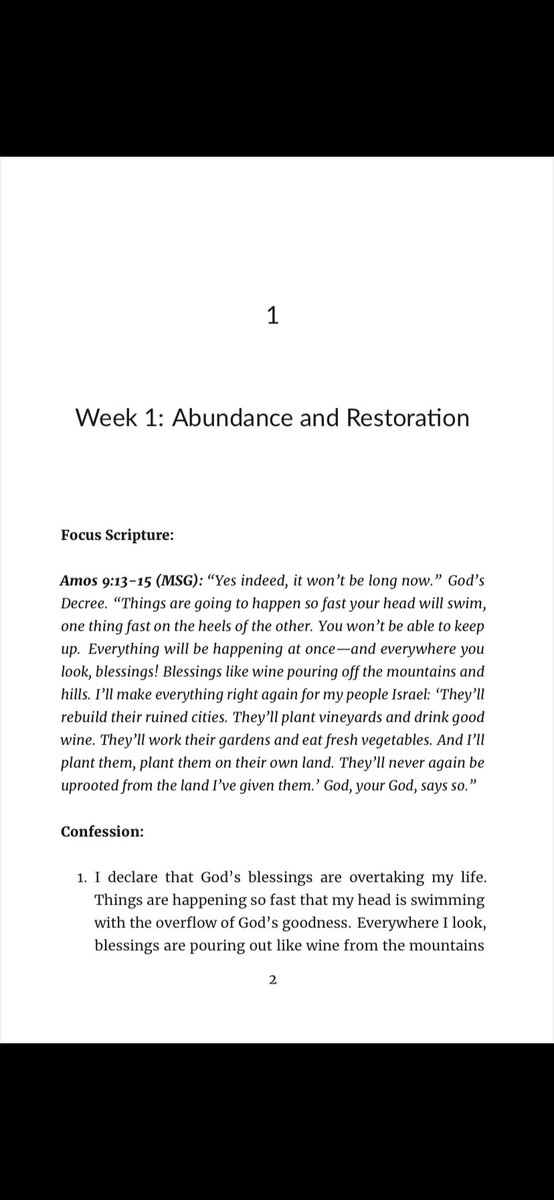 Tryphosa_aoe's tweet photo. WEEK 1 

Focus: Abundance and Restoration 
Embrace the habit of speaking positive things over your life and everything that surrounds it.
Be blessed🙏🏿 https://t.co/9JnwiWryBE