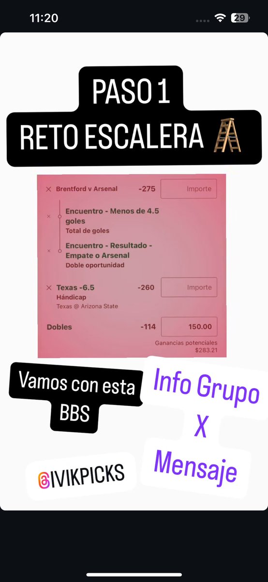 IvikPicks's tweet image. Vamos por el primer reto escalera del año vamos con todo señores