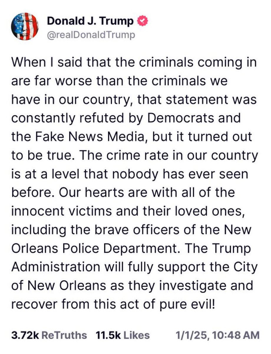 Timodc's tweet image. The suspect is a US Army vet born in America carrying an ISIS flag. 

In general the president (elect) should probably wait until they know what happened before deciding which group to demagogue.