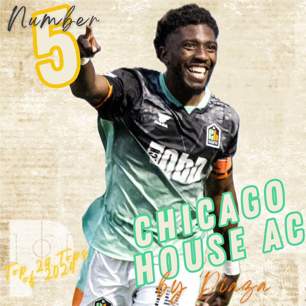 👕 Number 5
▪️ <a href="/ChicagoHouse_AC/">@ChicagoHouseAC.bsky.social</a> comes in at Number 5 with their “Ultimate” Home Jersey by <a href="/diazafootball/">Diaza</a> . This amazing shirt averaged 14.9 in the rankings.
