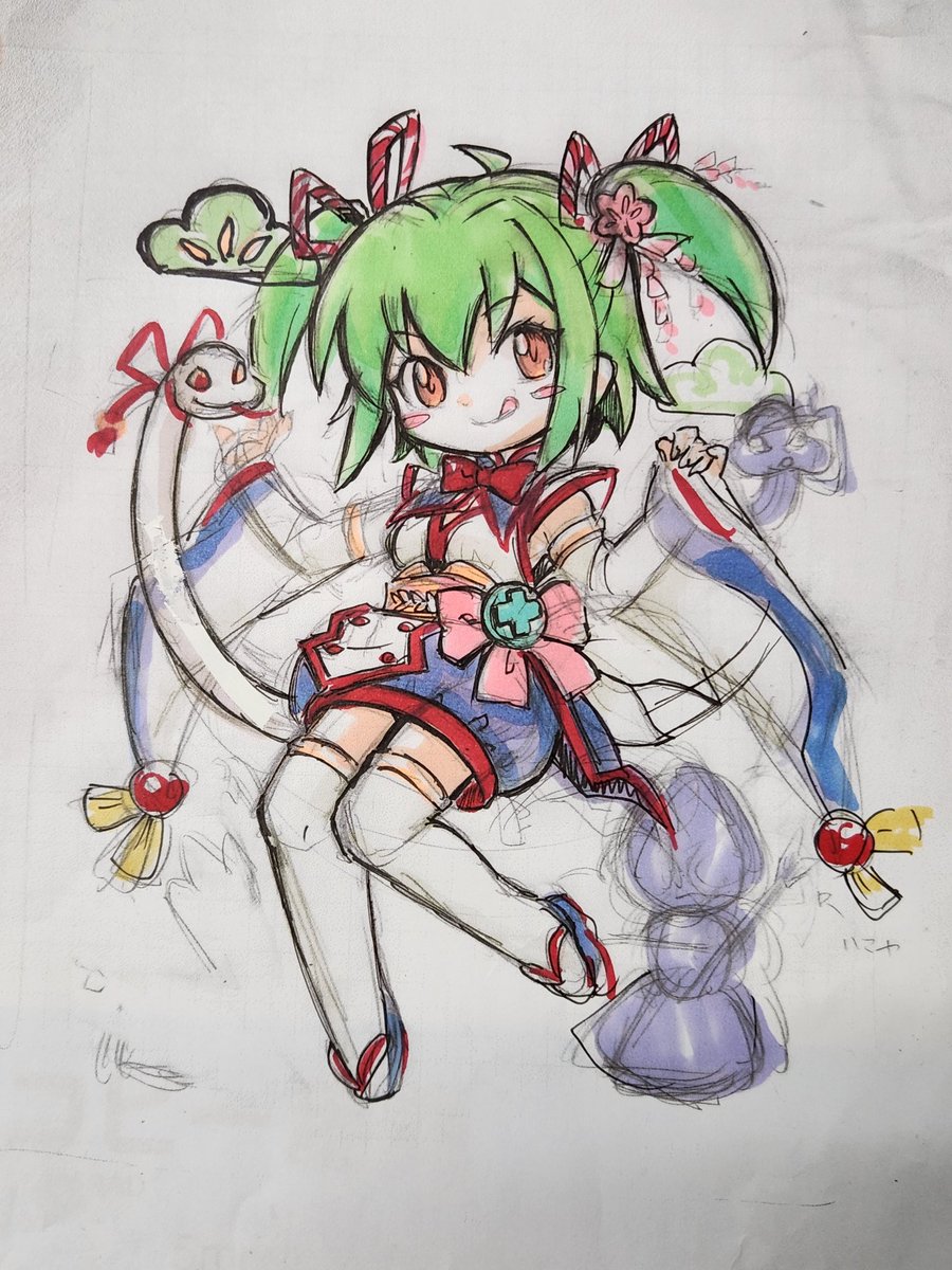 「BEEPちゃんのお年賀絵を描かせて頂きました詳細は、BEEPさんのpブログにてh」|ここまひ（赤い靴CLUB)のイラスト