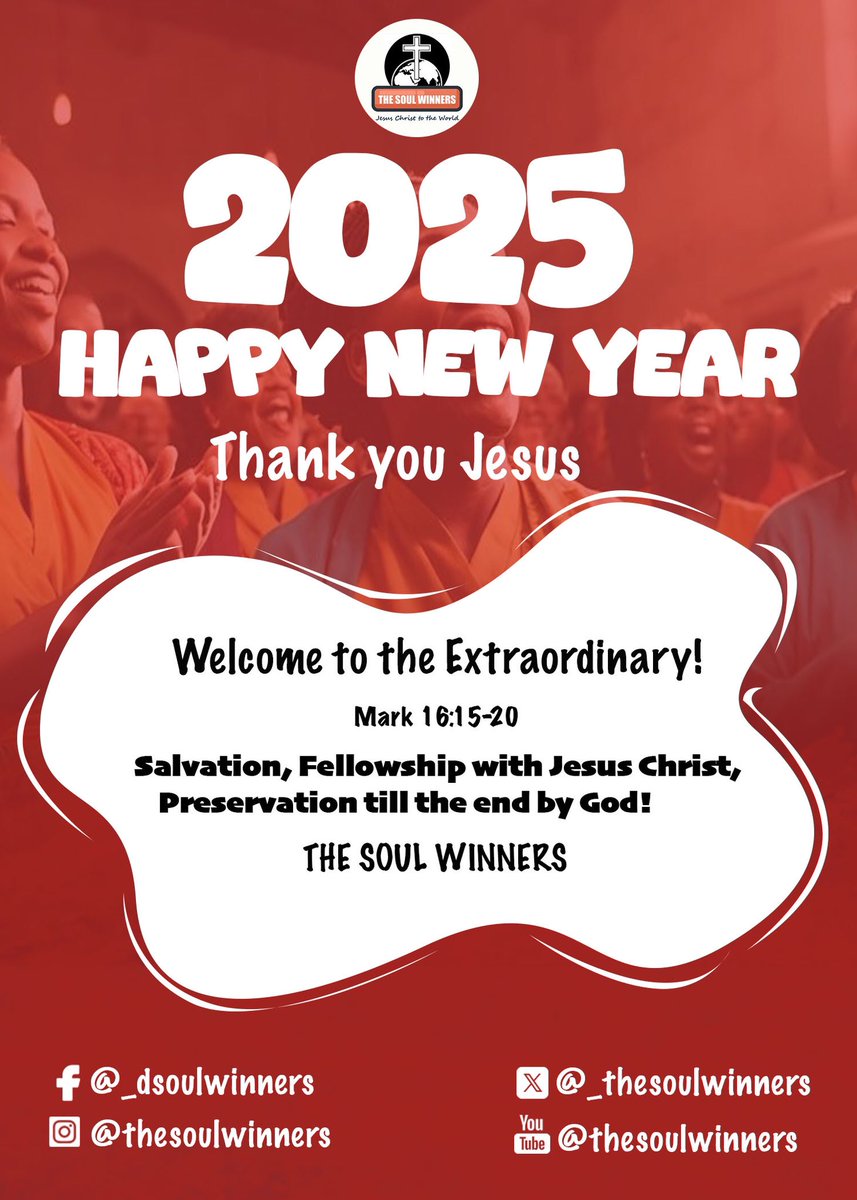 _thesoulwinners's tweet image. Happy New Year to you🥳. 

This is indeed a special year. God has opened a blank Cheque to His children by His Grace. Go to Him in all holiness, righteousness and sincerity of heart. He’ll grant you what you want according to His will in Jesus’ name. Have an awesome year ahead👍