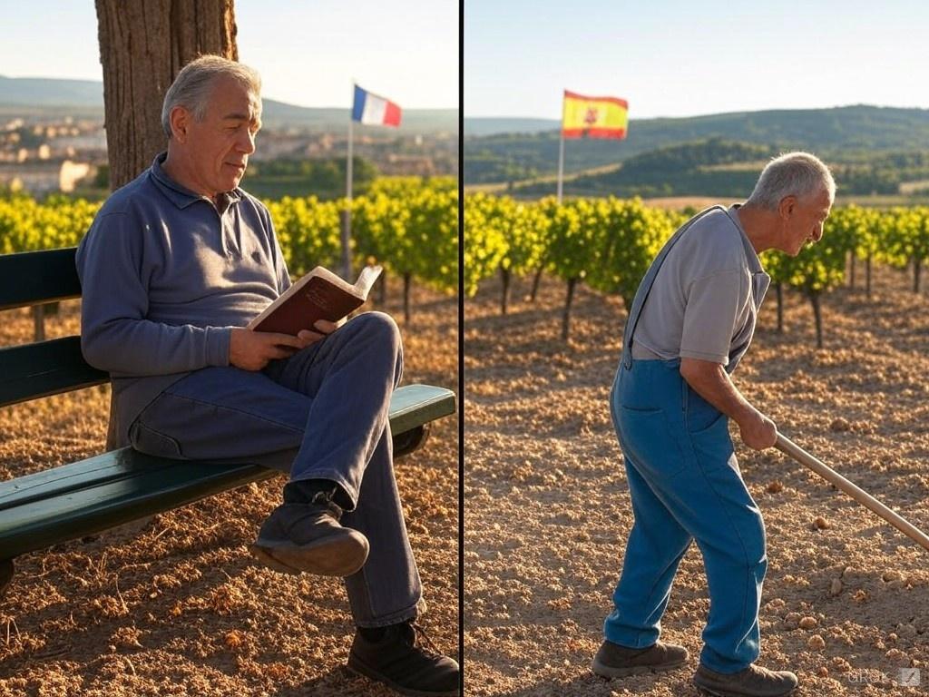 Tamboleo's tweet photo. 🚨🚨6 años de Sanchismo: 

👴🏻🗝️Ya hay casi 5 años de diferencia en la edad de jubilación entre un francés y un español. 

Enhorabuena con el PSOE 📉📉📉. https://t.co/PenNCZjdnt