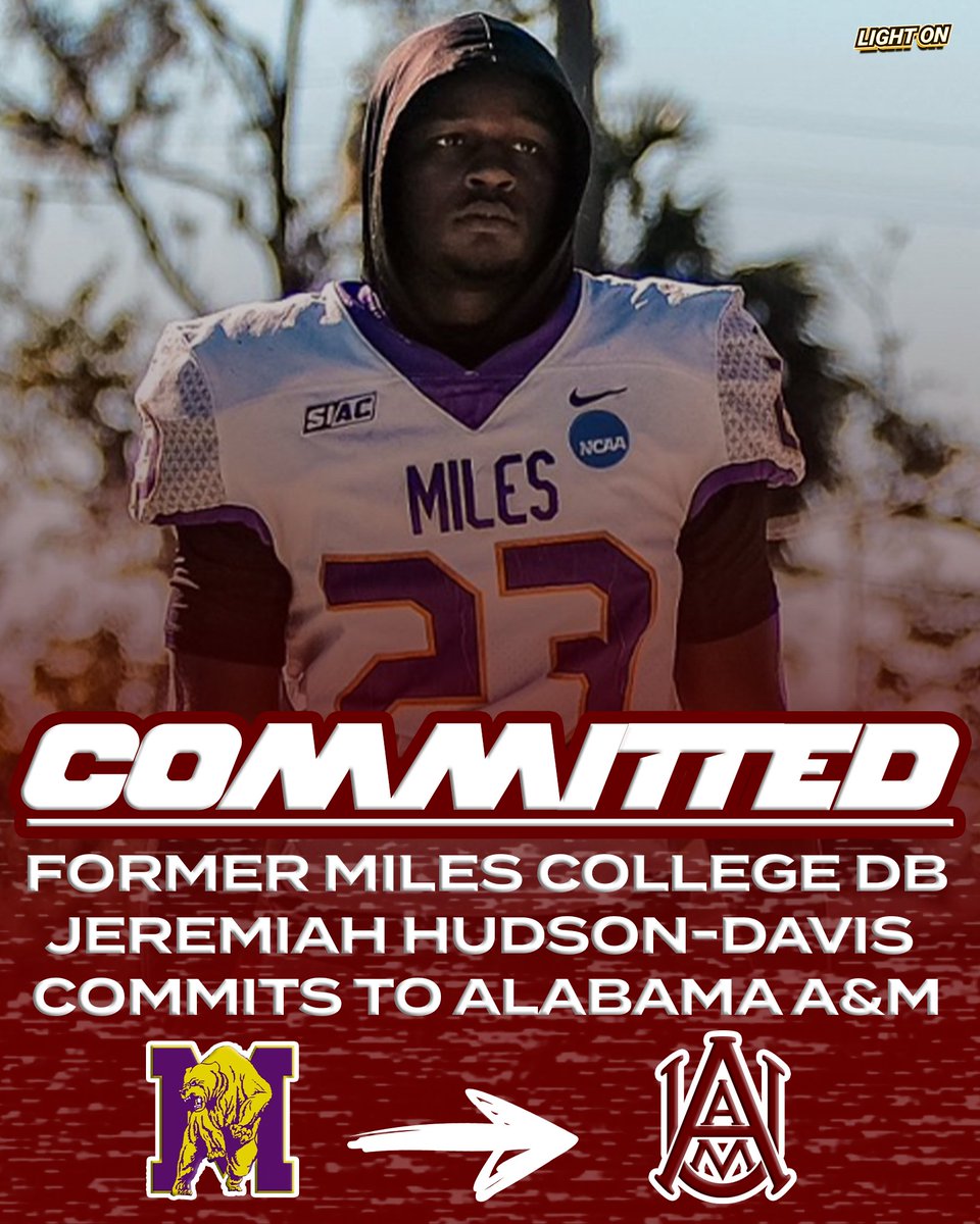 Alabama A&amp;M has landed a commitment from former Miles College DB Jeremiah Hudson-Davis. 🐶🔥

The D2 CCA All-Region defensive back recorded 71 tackles, 8 pbus, 4 interceptions, 2 tfl, 2 sacks, 1 forced fumble, and 1 fumble recovery during the 2024 season.

(via <a href="/Jay_Davis0/">Jeremiah R. Hudson-Davis</a>)