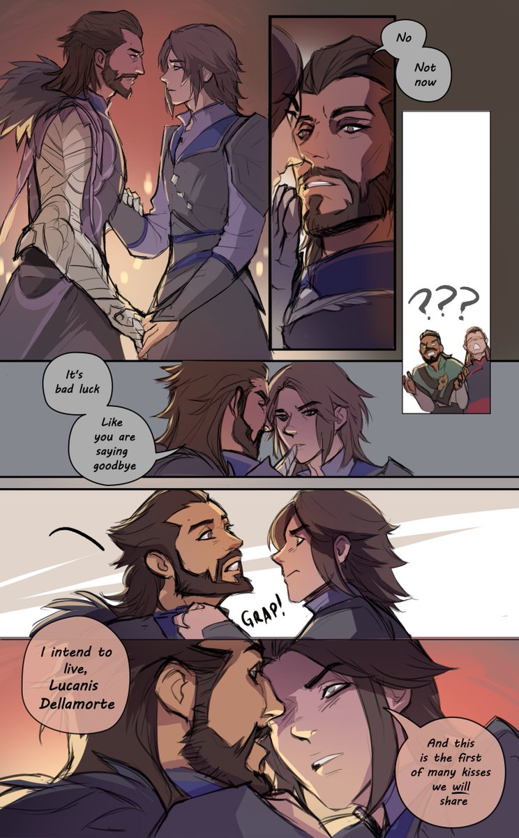 saltska's tweet photo. "Amatus"

Kicking off the new year with a little comic where i just needed to draw Rook Mercar say amatus. One sketch didn't seem enough to convey the slowburn journey my rook went through so-

#DragonAgeTheVeilguard #rookanis #veilguardspoilers #lucanisdellamorte #dragonage #art https://t.co/PLDcbTc0uJ