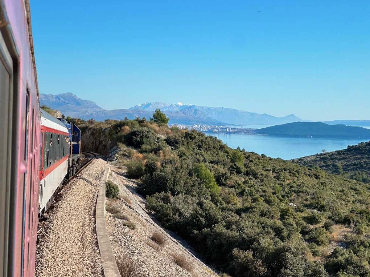 3 hours and from cold winter you arrive to summer, temperature difference is almost 20 degrees

Railway line Ogulin &gt; Split, 2 days before the new year