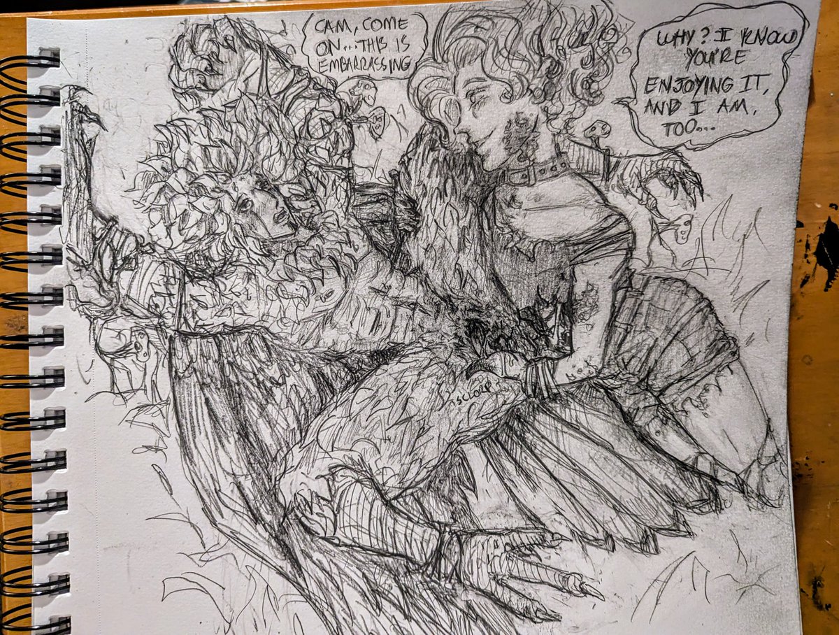 Undead mushroom boy discovers his potential boyfriend's cloaca 🫢 (potential boyfriend was only VERY recently turned into a bearded vulture, and has NO clue what to do with his brand new #cloaca)... #oc #monsterporn #monster #fungus #parasite #horror #monsterfucker