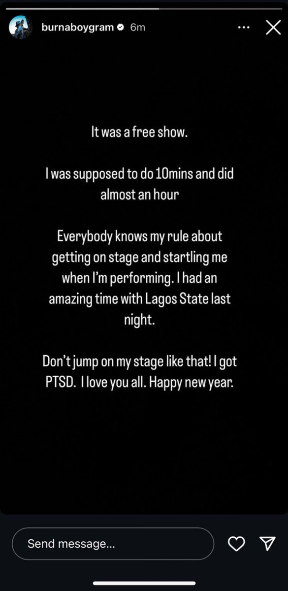 yabaleftonline's tweet photo. “Don’t jump on my stage like that! I got PTSD” — Burna Boy reacts to backlash after he kicked a concertgoer who jumped on him while performing at a show. https://t.co/mzAv2eY5zF