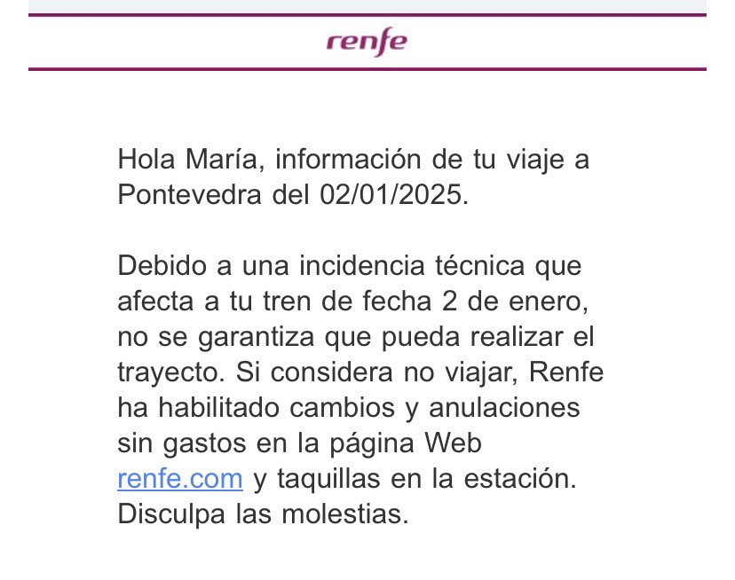 mariagrandes's tweet photo. PERO SEGÚN RENFE MI BILLETE NO EXISTE, no puedo cambiar ni anular. Ayuda @Renfe https://t.co/LEJZN83DWl