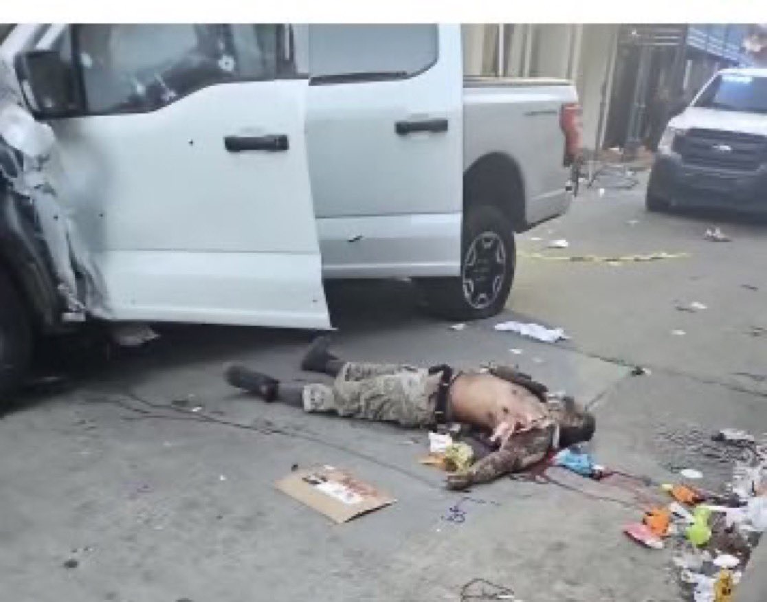 ⚠️BREAKING: The man who ran over dozens of people in New Orleans with his vehicle and killed many of them is named Shamsud Din Jabbar.

He carried an ISIS flag. There is no difference between ISIS and Hamas; they're all monsters.

This is what "Globalize the Intifada" looks like.