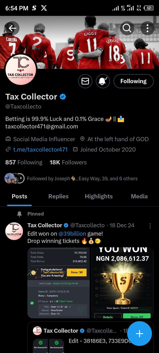 Clintstaggo's tweet photo. @39billion @Taxcollecto 9079823331
Sporty bet 
Followed and turned on notifications 
@39billion https://t.co/sPlX2R4Lao