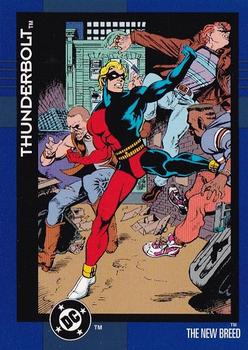 AustinGorton's tweet photo. Card 145: Thunderbolt

Another "old is new" rookie. Good use of color here to make the central figure pop against a busy background.

#TradingCardADay #DCCT #NewBreed https://t.co/MkvfL5NIR0