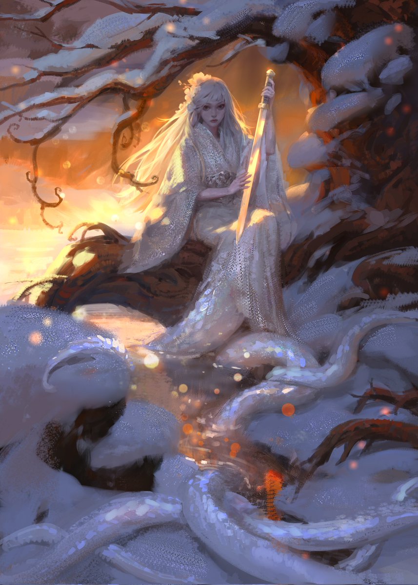 _ladyshalirin's tweet photo. An illustration I made for an artbook about Chinese mythology❄️

Bai Suzhen🐍 https://t.co/WbqJrcPXn1