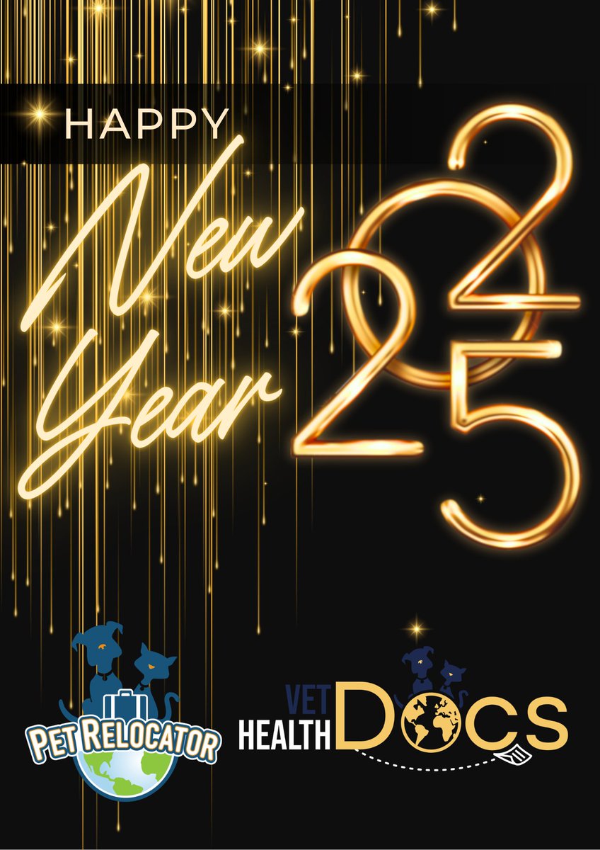vethealthdocs's tweet photo. Happy New Year 2025! Wishing you and your pets a joyful and prosperous year ahead. May your days be filled with love, laughter, and plenty of furry cuddles! 🎉🐾 #HappyNewYear #2025 #NewBeginnings #Celebration #Happiness #PetRelocation #petshippingexperts #petshipping https://t.co/ZdueUU7ILA