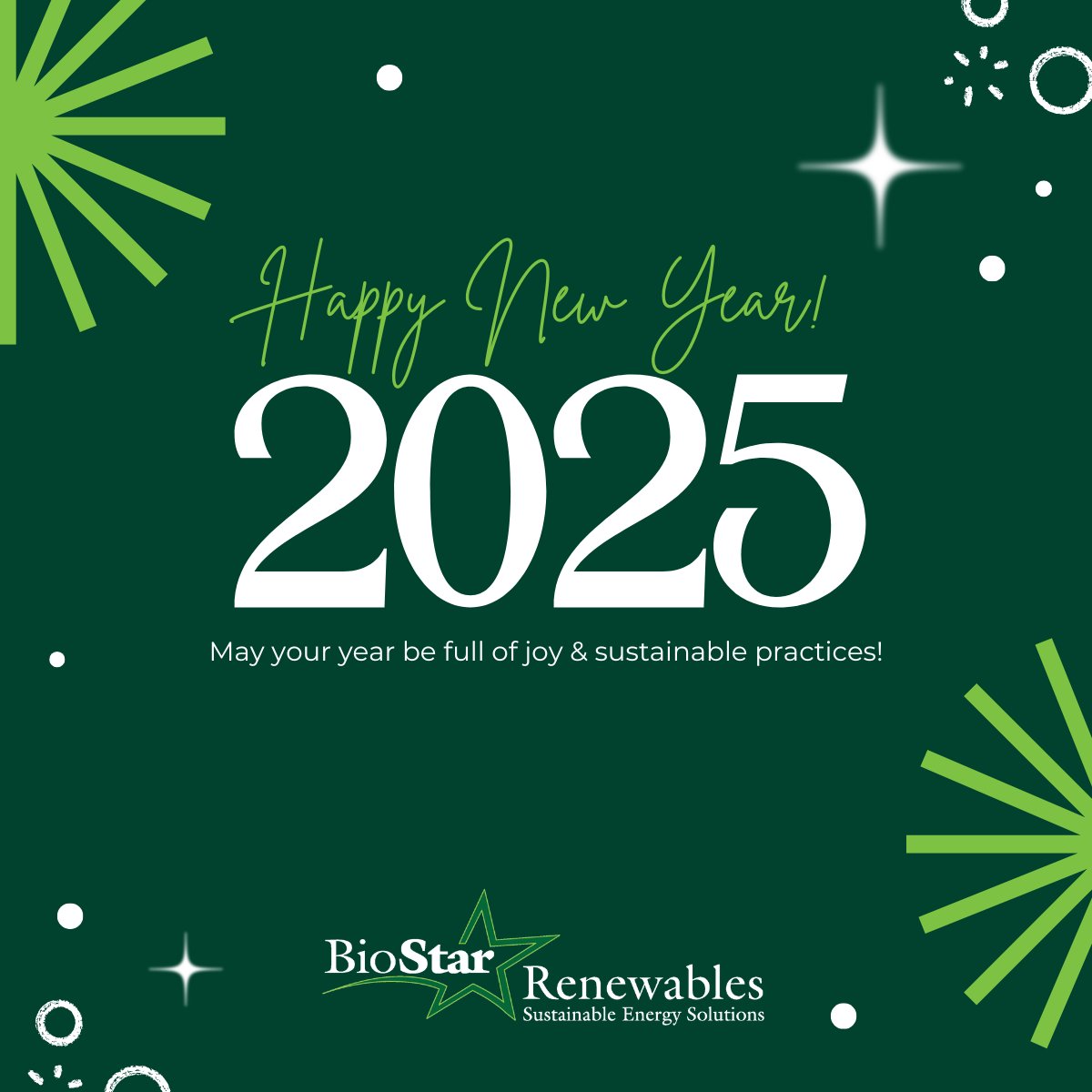 BioStarRenewabl's tweet photo. 🎉  Happy New Year 2025! 🍾

May your year be full of joy and sustainable practices!
🌲🌎🍃

#HappyNewYear #SustainableNewYear #2025 https://t.co/dOXxwpBRI3