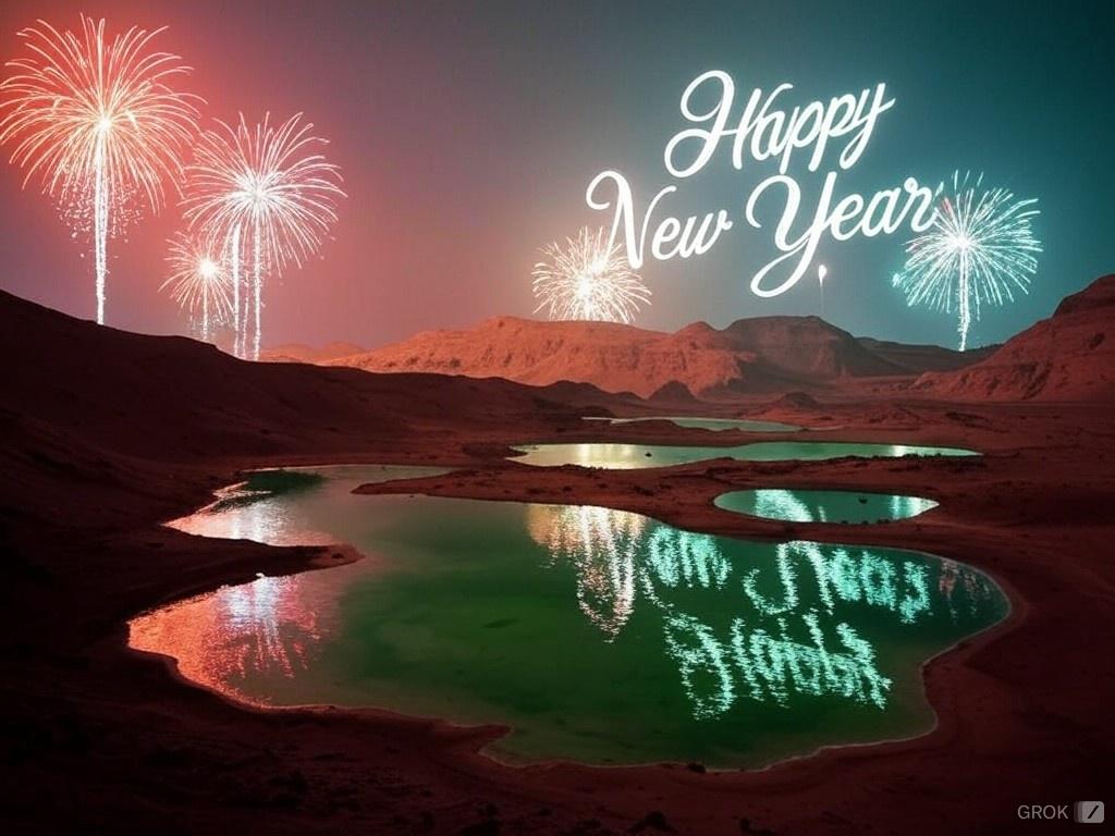 manujagr's tweet photo. @elonmusk This one is mine which I sent to my connections.. Happy new year from Mars.. with Starlink, I am sure one day people on the earth can see this message in the sky posted from Mars... https://t.co/bpL4JMz58x