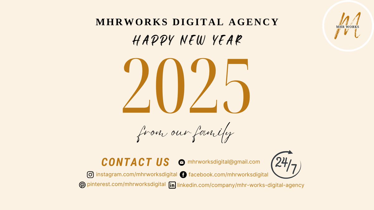 MhrWorks's tweet photo. πHappy New Year!
π£Stay blessed & be happy!
#seo #localseo #seoservices #localseoservices #seospecialist #smm #socialmediamarketing #digitalmarketing #mhrworks #mhrworksdigital #mhrworksdigitalagency #marketingagency #usa #uk #internetmarketing #HappyNewYear2025 #Happy2025 #Ad https://t.co/3xxzpaibEo